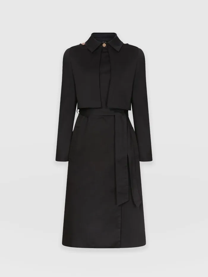 Saint And Sofia Coats and Jackets Women Classic Trench Coat 8211 Black Black