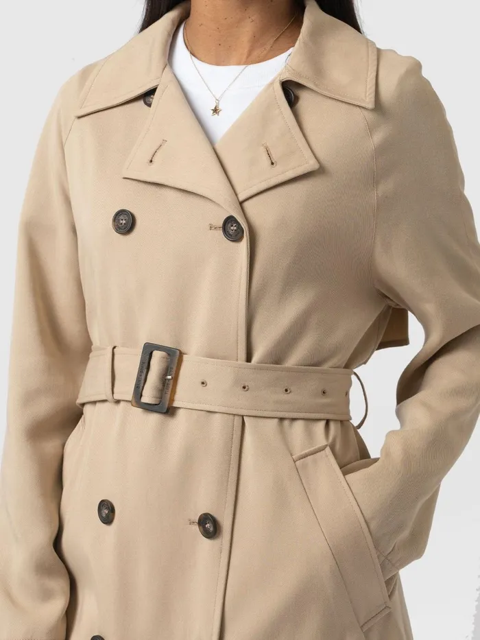 Saint And Sofia Coats and Jackets Women Marion Double Breasted Trench 8211 Beige Beige