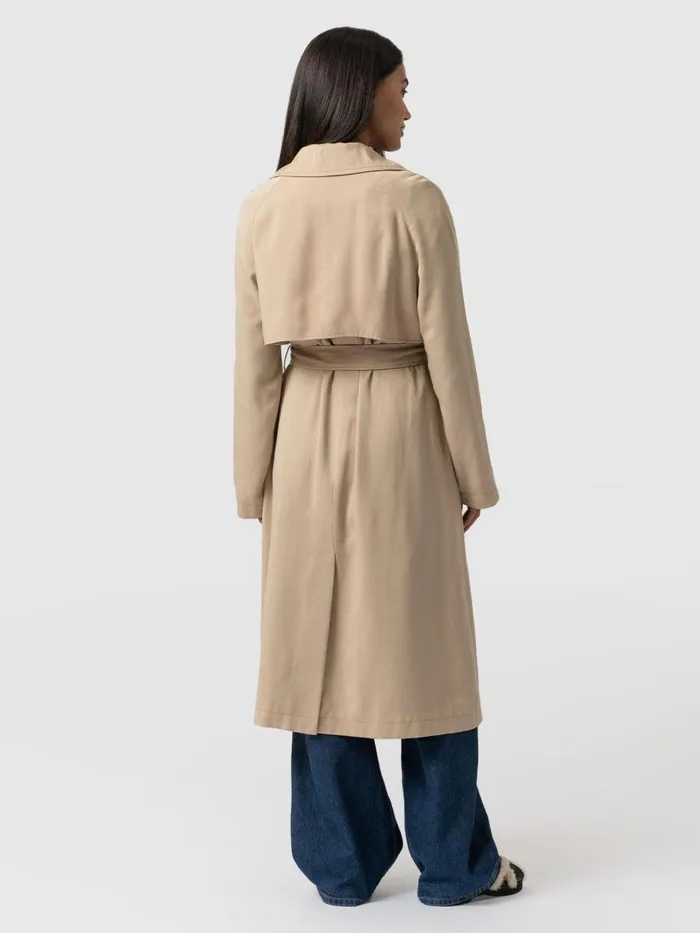 Saint And Sofia Coats and Jackets Women Marion Double Breasted Trench 8211 Beige Beige