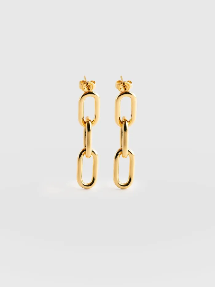Saint And Sofia Earrings Women Cable Chain Drop Earrings 8211 Gold Gold