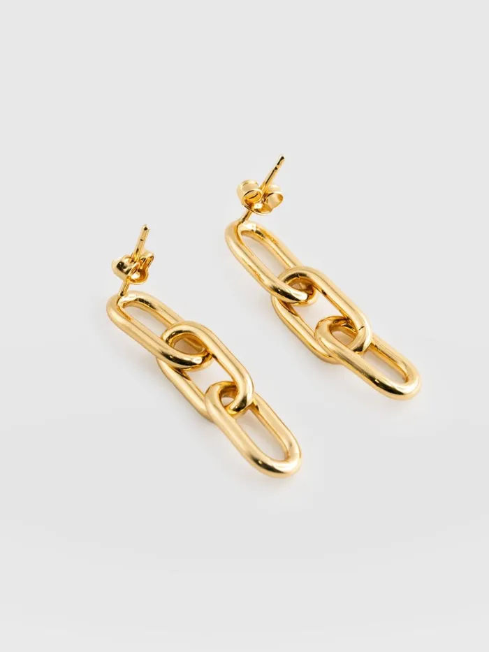 Saint And Sofia Earrings Women Cable Chain Drop Earrings 8211 Gold Gold