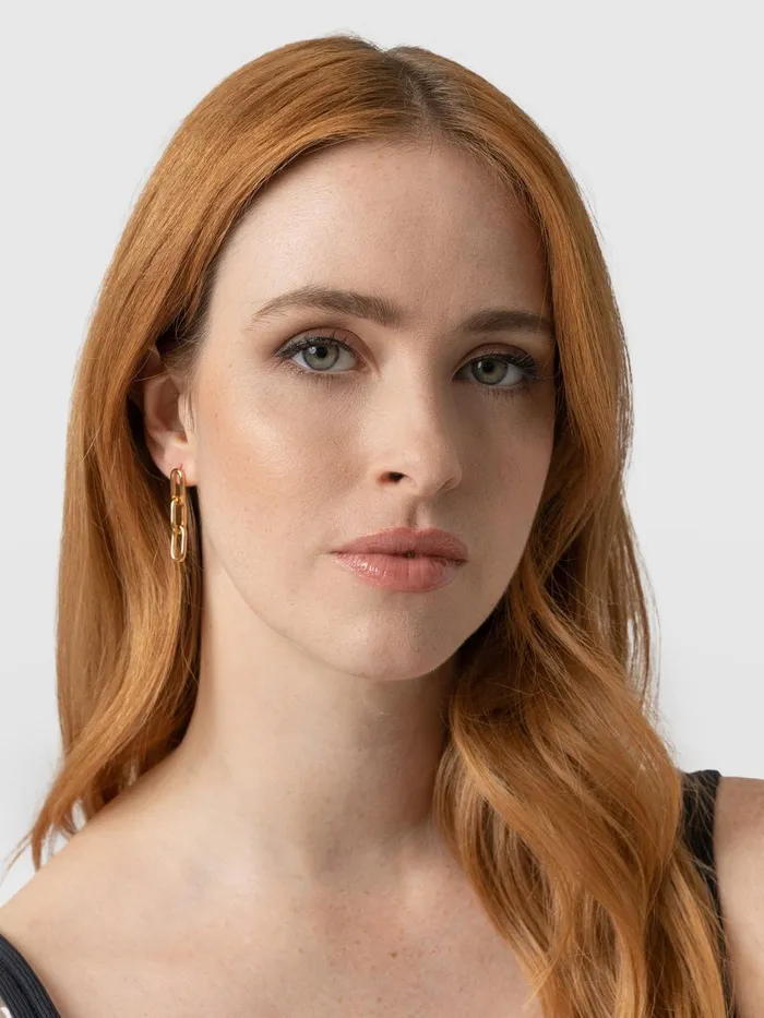 Saint And Sofia Earrings Women Cable Chain Drop Earrings 8211 Gold Gold
