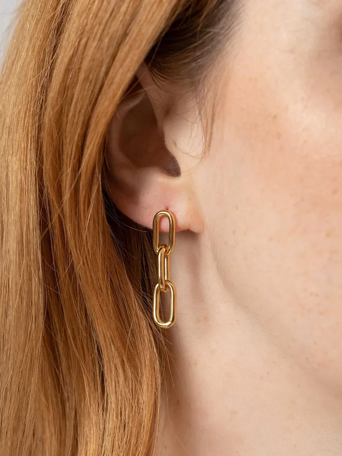 Saint And Sofia Earrings Women Cable Chain Drop Earrings 8211 Gold Gold