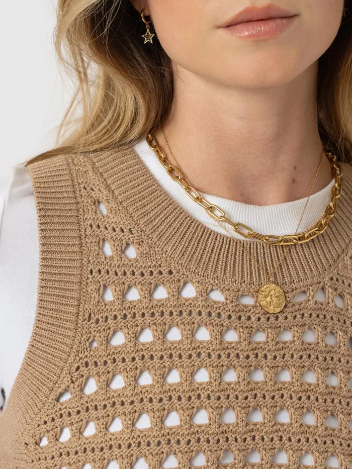 Saint And Sofia Knitwear Women Adler Sleeveless Knit 8211 Camel Camel