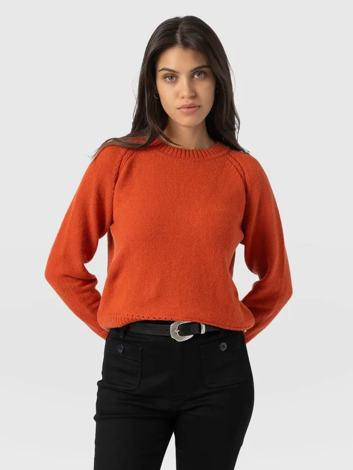 Saint And Sofia Knitwear Women Cambridge Cashmere Sweater 8211 Orange Orange