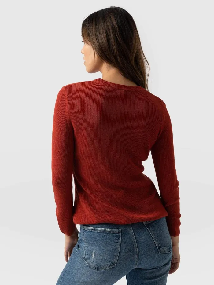Saint And Sofia Knitwear Women Honeycomb Rib Sweater 8211 Amber Amber