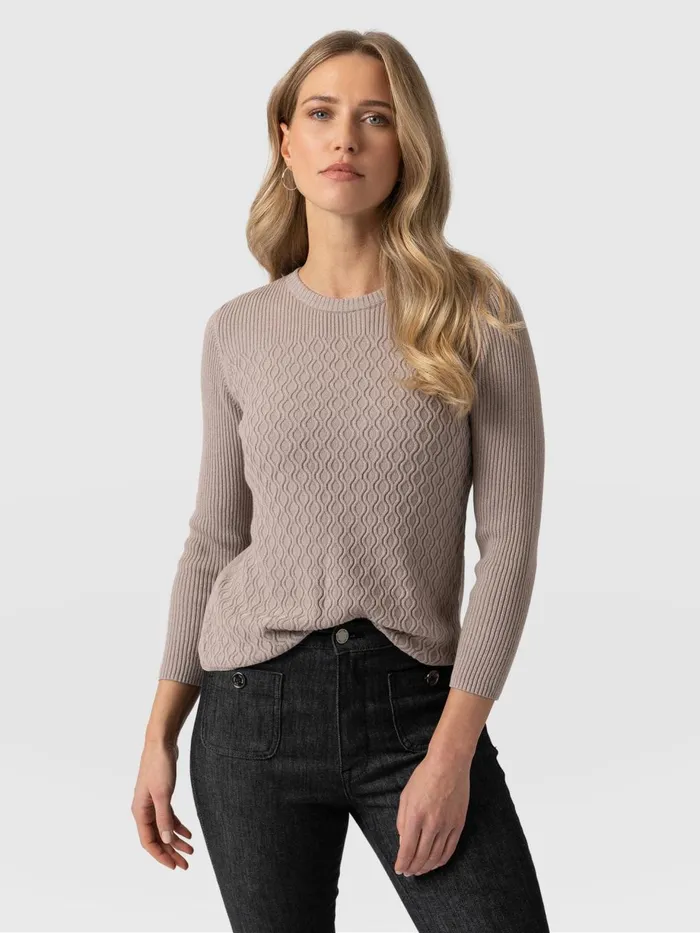 Saint And Sofia Knitwear Women Primrose Knit Sweater 8211 Malt Malt