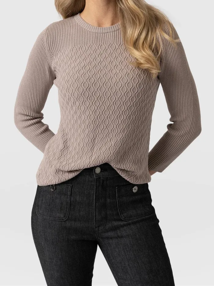 Saint And Sofia Knitwear Women Primrose Knit Sweater 8211 Malt Malt