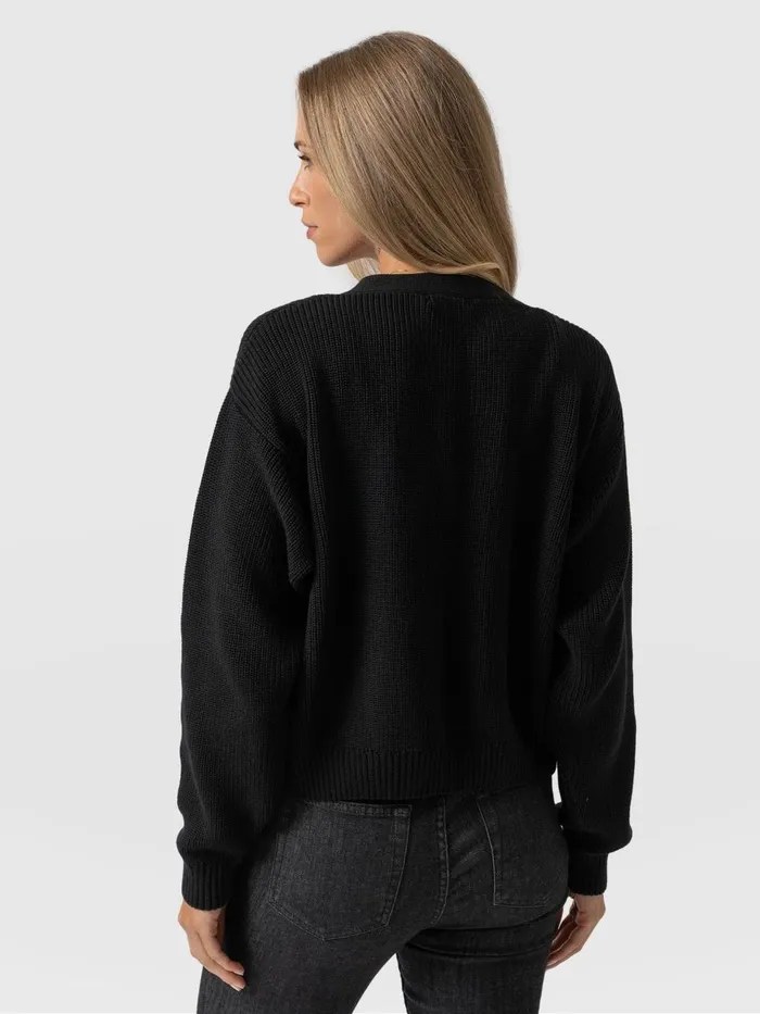 Saint And Sofia Knitwear Women Soho Crop Cardigan 8211 Black Black