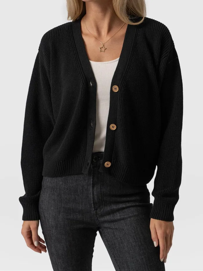 Saint And Sofia Knitwear Women Soho Crop Cardigan 8211 Black Black