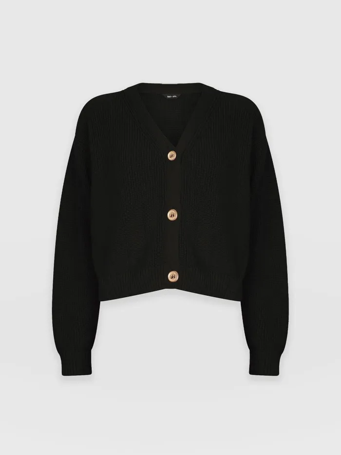Saint And Sofia Knitwear Women Soho Crop Cardigan 8211 Black Black