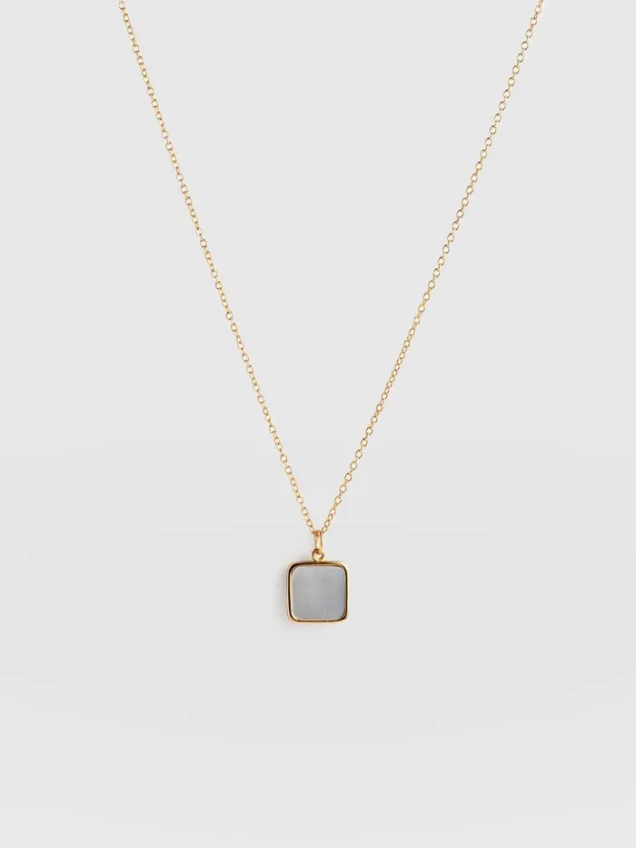 Saint And Sofia Necklaces Women Iridescence Square Charm Necklace 8211 Gold Gold Saint And Sofia Necklaces Women Iridescence Square Charm Necklace 8211 Gold Gold
