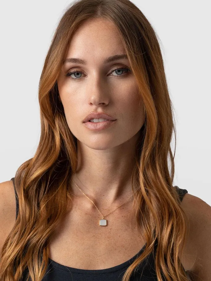 Saint And Sofia Necklaces Women Iridescence Square Charm Necklace 8211 Gold Gold