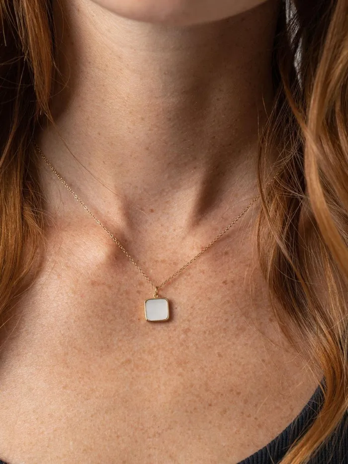 Saint And Sofia Necklaces Women Iridescence Square Charm Necklace 8211 Gold Gold