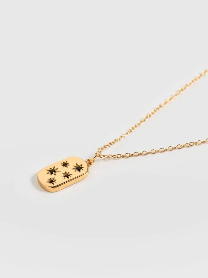Saint And Sofia Necklaces Women Scatter Star Charm Necklace 8211 GoldBlack Goldblack