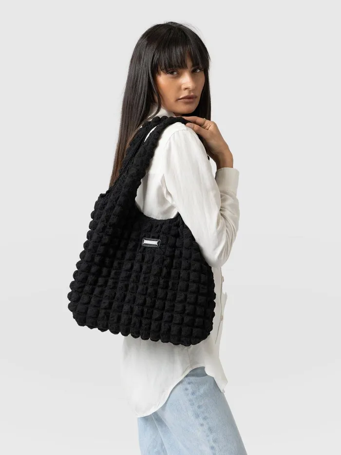Saint And Sofia Nylon Bags Women Soho Shoulder Tote Bag 8211 Black Black