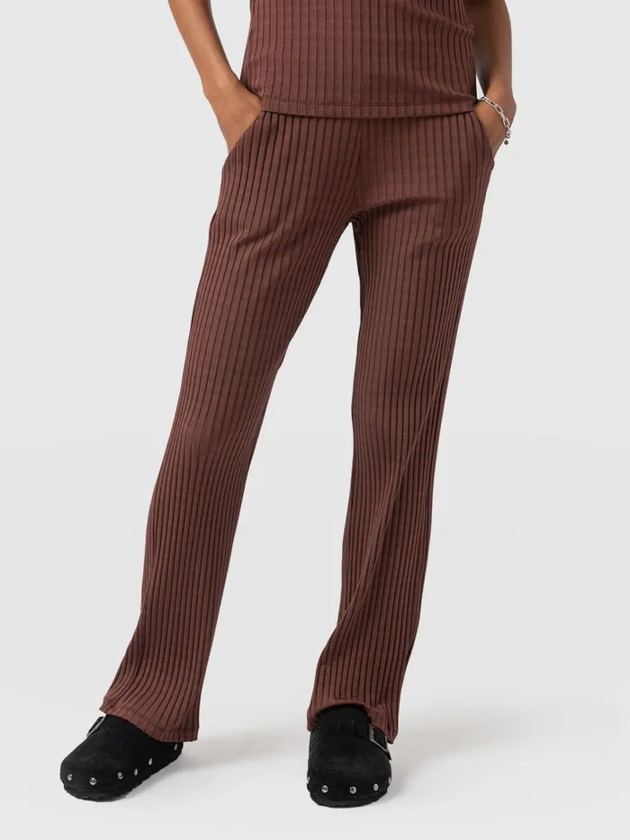 Saint And Sofia Pants Women Apartment Pant 8211 Maroon Rib Maroon Rib