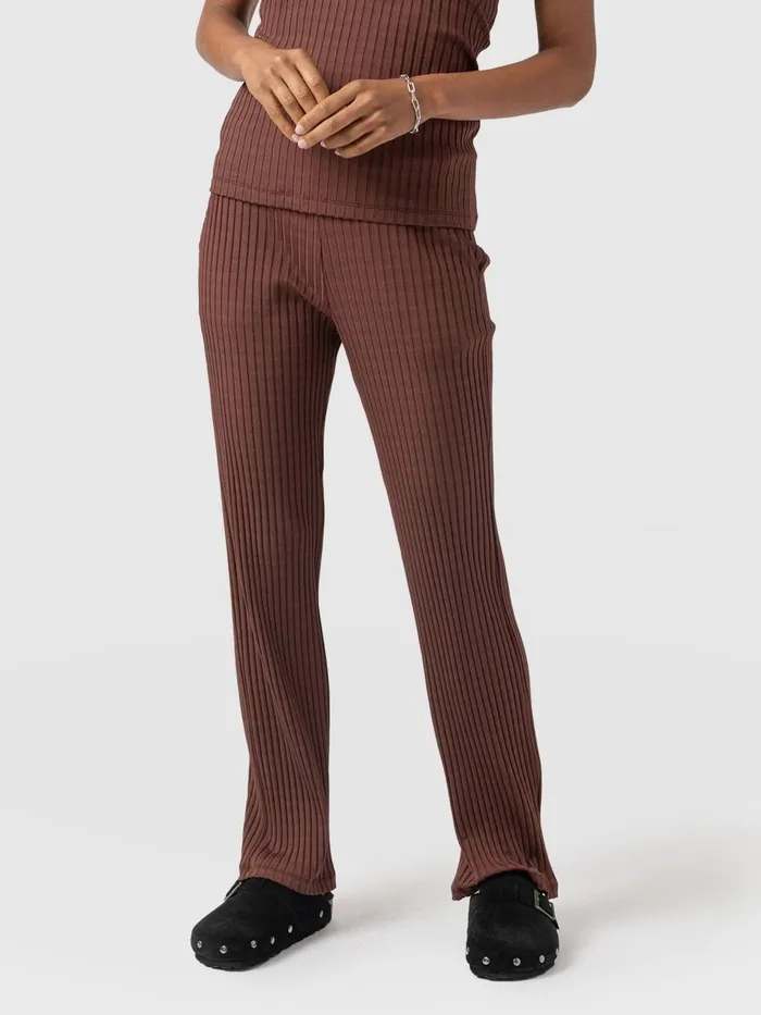 Saint And Sofia Pants Women Apartment Pant 8211 Maroon Rib Maroon Rib