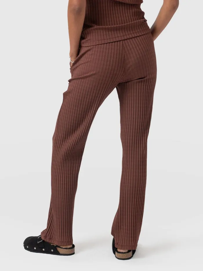 Saint And Sofia Pants Women Apartment Pant 8211 Maroon Rib Maroon Rib