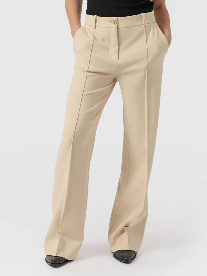 Saint And Sofia Pants Women Cambridge Tailored Wide Leg Pant 8211 Beige Beige