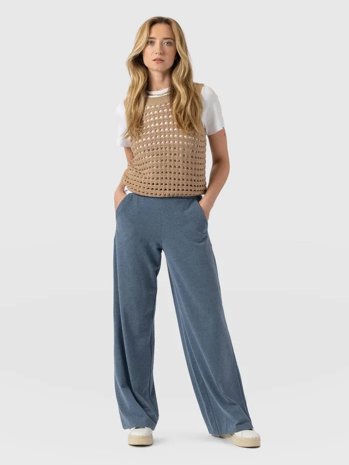 Saint And Sofia Pants Women Keller Wide Leg Pant 8211 Blue Blue