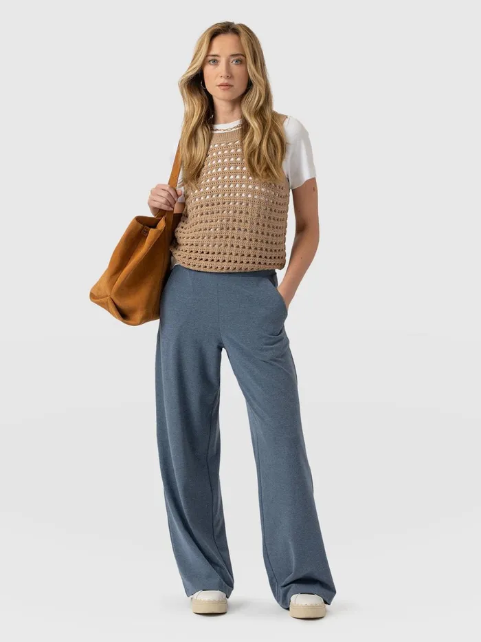 Saint And Sofia Pants Women Keller Wide Leg Pant 8211 Blue Blue