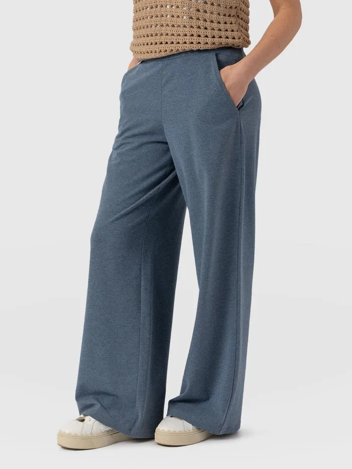 Saint And Sofia Pants Women Keller Wide Leg Pant 8211 Blue Blue