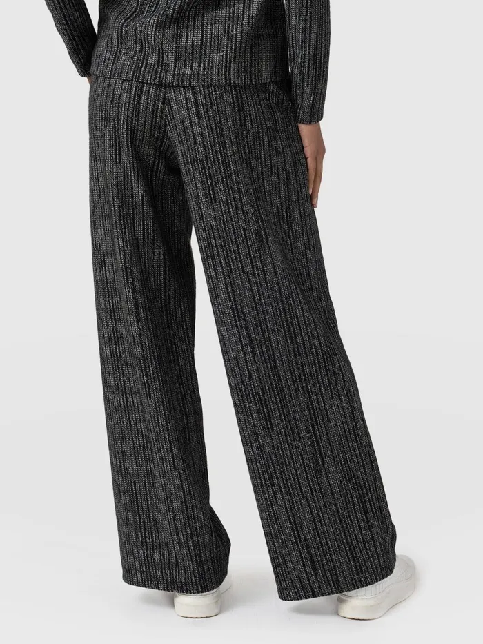 Saint And Sofia Pants Women Keller Wide Leg Pant 8211 GreyBlack Greyblack