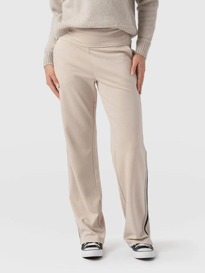 Saint And Sofia Pants Women Runway PantLight BeigeBlackCream Stripe Blackcream Stripe