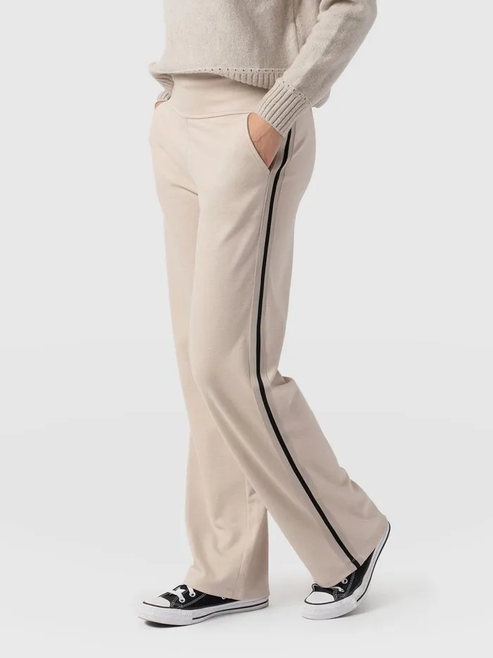Saint And Sofia Pants Women Runway PantLight BeigeBlackCream Stripe Blackcream Stripe
