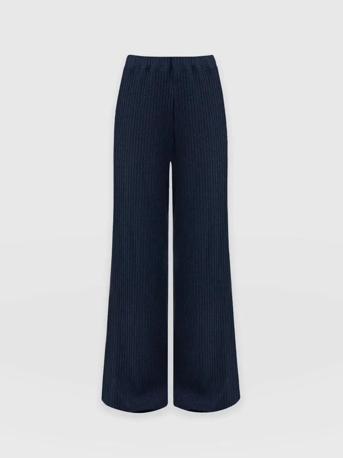 Saint And Sofia Pants Women Victory Rib Wide Leg Pant 8211 Navy Navy