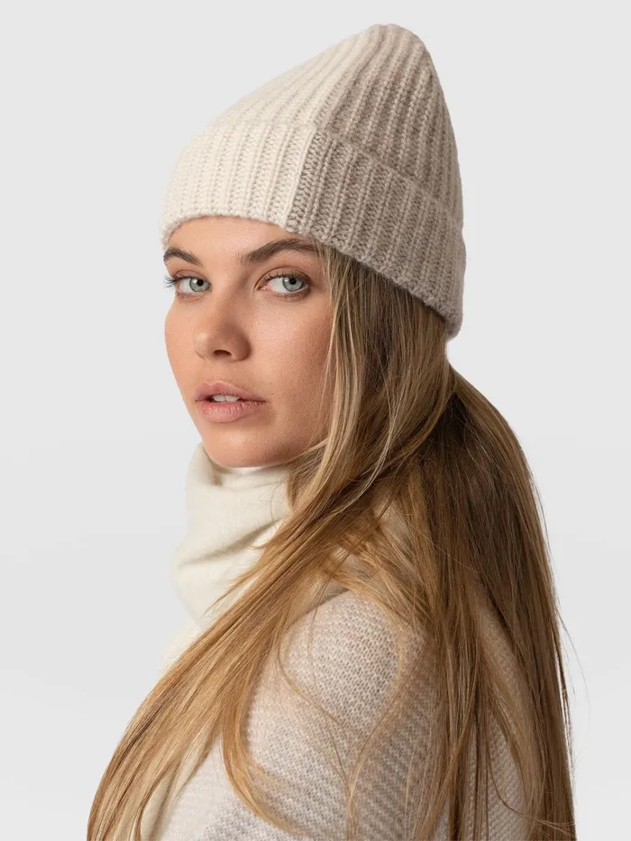 Saint And Sofia Scarves and Hats Women Cashmere Beanie 8211 CreamBeige Creambeige