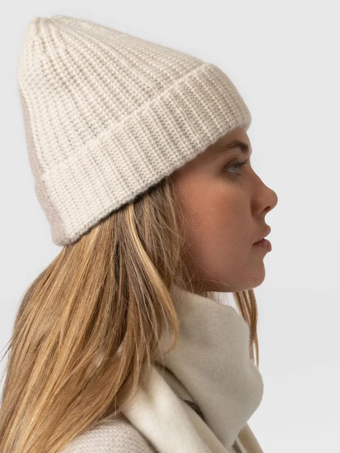 Saint And Sofia Scarves and Hats Women Cashmere Beanie 8211 CreamBeige Creambeige