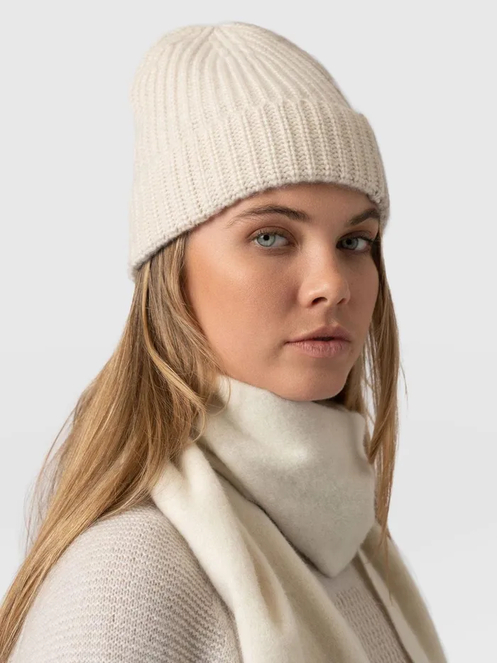 Saint And Sofia Scarves and Hats Women Cashmere Beanie 8211 CreamBeige Creambeige