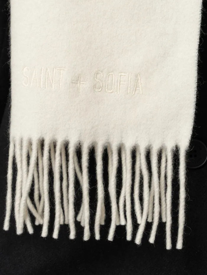 Saint And Sofia Scarves and Hats Women Cashmere Scarf 8211 Cream Cream