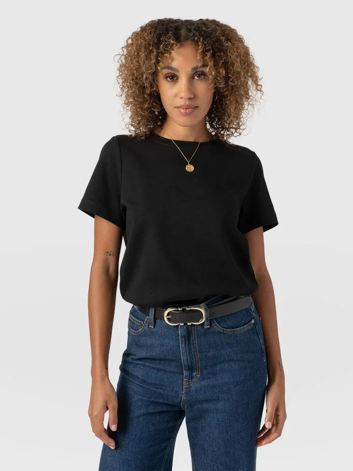 Saint And Sofia TShirts and Tanks Women Chelsea Crew Neck Tee 8211 Black Black Saint And Sofia TShirts and Tanks Women Chelsea Crew Neck Tee 8211 Black Black