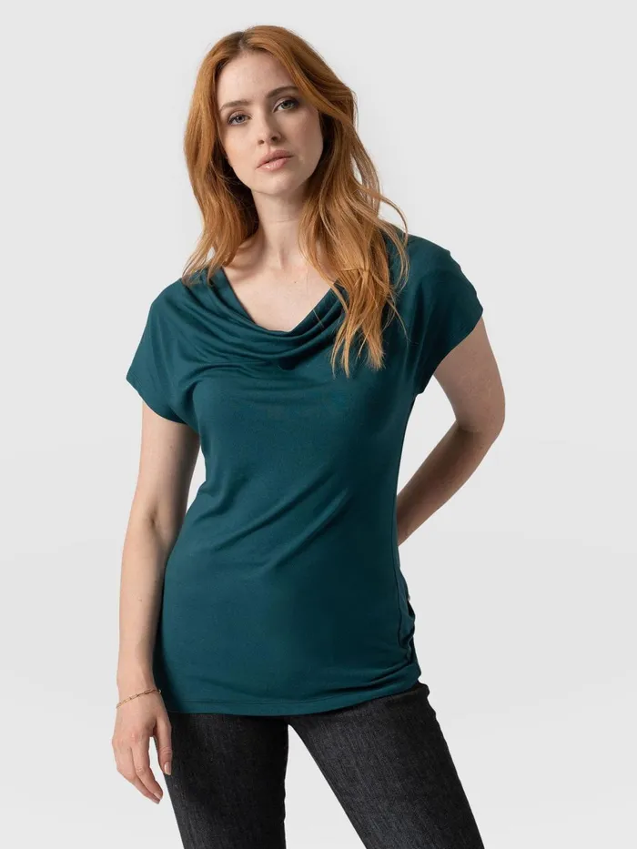 Saint And Sofia TShirts and Tanks Women Cowl Neck Tee 8211 Deep Green Deep Green Saint And Sofia TShirts and Tanks Women Cowl Neck Tee 8211 Deep Green Deep Green