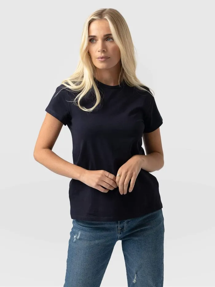 Saint And Sofia TShirts and Tanks Women Easy Cotton Tee 8211 Navy Navy