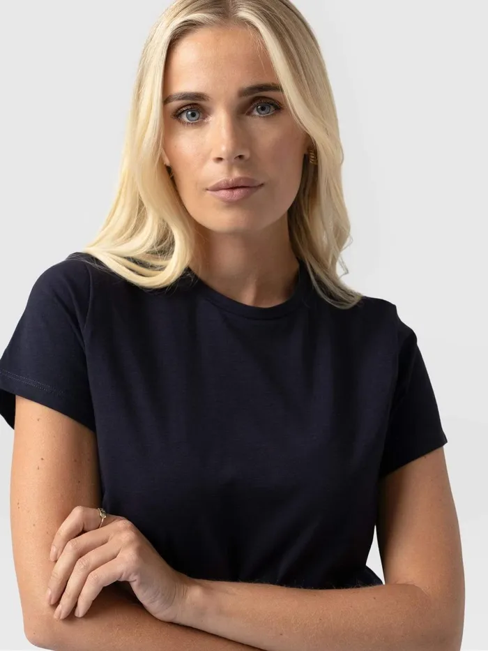 Saint And Sofia TShirts and Tanks Women Easy Cotton Tee 8211 Navy Navy
