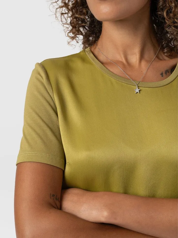 Saint And Sofia TShirts and Tanks Women Rayner Contrast Tee 8211 Olive Olive