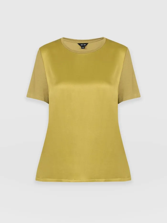 Saint And Sofia TShirts and Tanks Women Rayner Contrast Tee 8211 Olive Olive