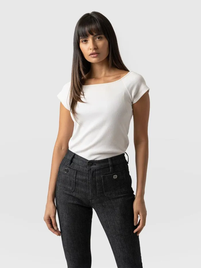 Saint And Sofia TShirts and Tanks Women Riviera Tee 8211 Cream Cream