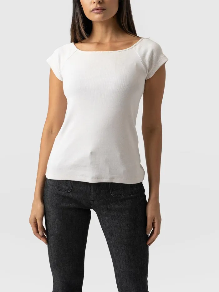 Saint And Sofia TShirts and Tanks Women Riviera Tee 8211 Cream Cream