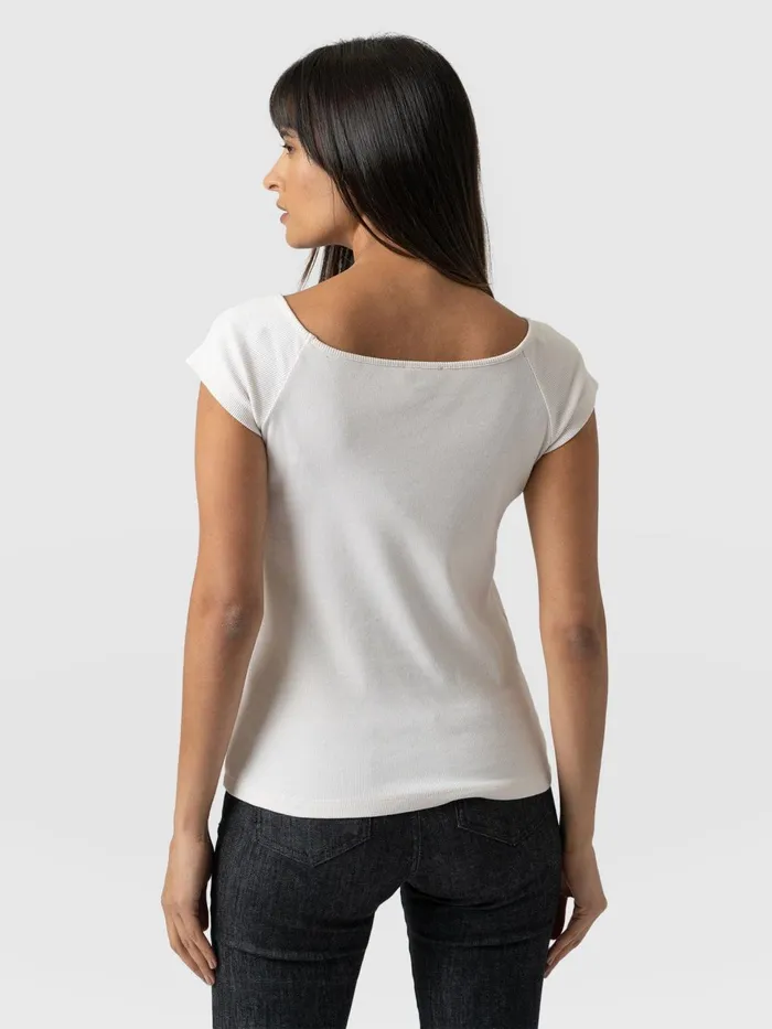 Saint And Sofia TShirts and Tanks Women Riviera Tee 8211 Cream Cream