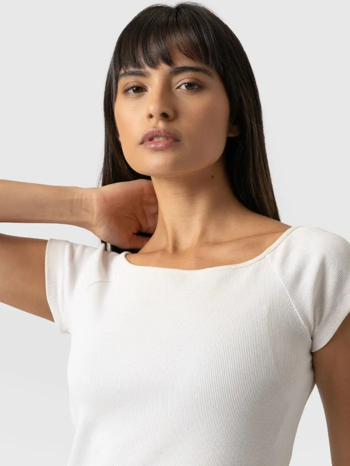 Saint And Sofia TShirts and Tanks Women Riviera Tee 8211 Cream Cream
