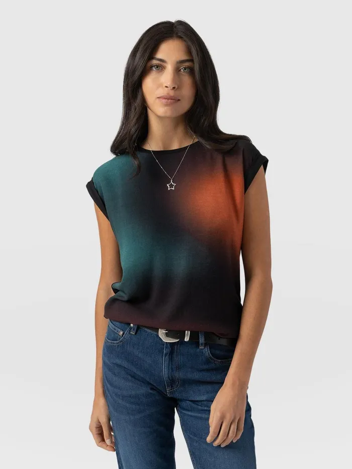 Saint And Sofia TShirts and Tanks Women Turn Up Contrast Tee 8211 Orange Coral Orange Coral Saint And Sofia TShirts and Tanks Women Turn Up Contrast Tee 8211 Orange Coral Orange Coral