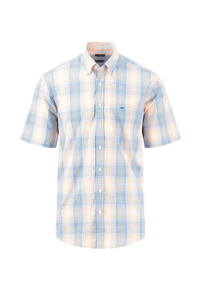 Sale Men FYNCHHATTON Checked Shirt With Buttondown Collar Papayamidnight