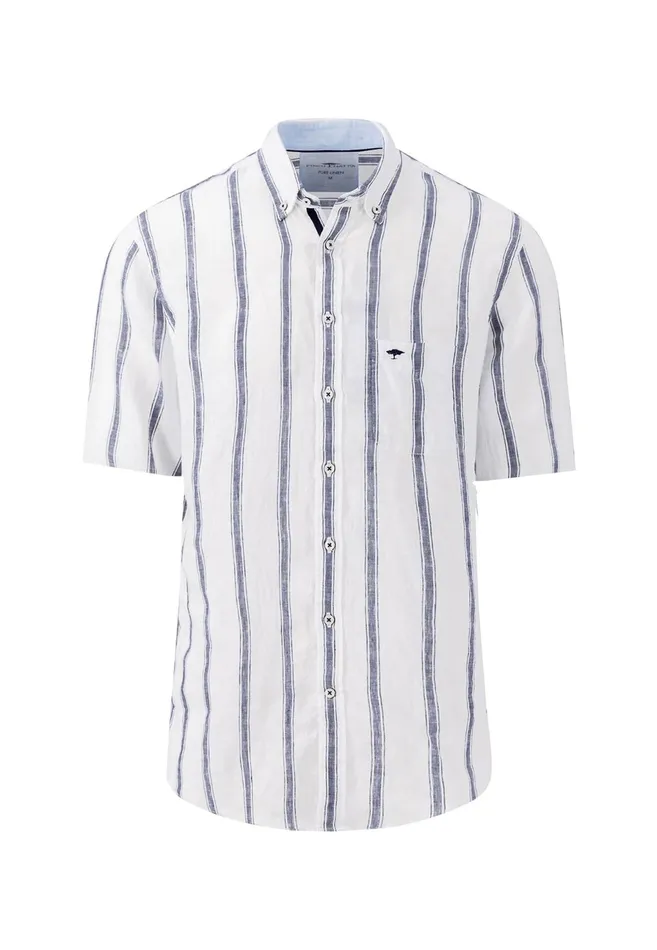 Sale Men FYNCHHATTON Maritime Short Arm Linen Shirt Crystal Bluewhitenightsummer Breeze Sale Men FYNCHHATTON Maritime Short Arm Linen Shirt Crystal Bluewhitenightsummer Breeze