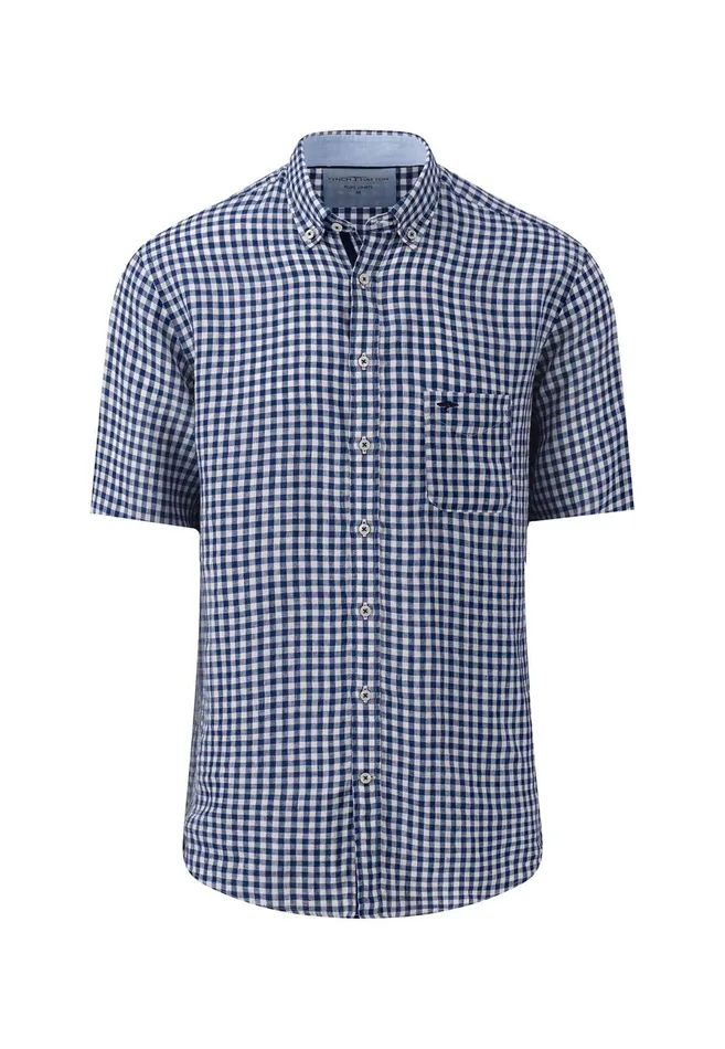 Sale Men FYNCHHATTON Maritime Short Arm Linen Shirt Crystal Bluewhitenightsummer Breeze Sale Men FYNCHHATTON Maritime Short Arm Linen Shirt Crystal Bluewhitenightsummer Breeze