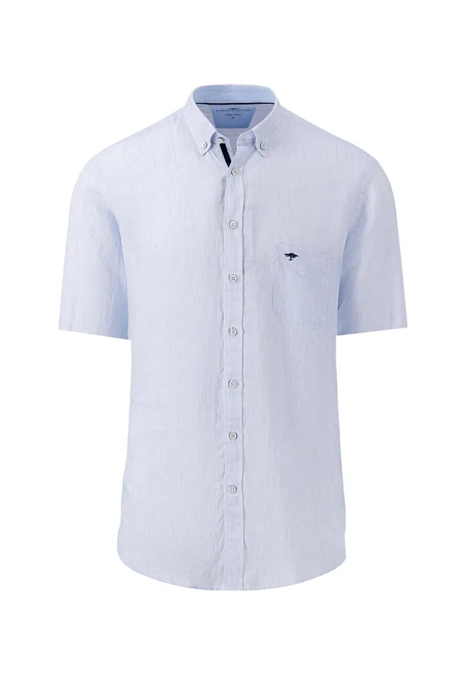 Sale Men FYNCHHATTON Maritime Short Arm Linen Shirt Crystal Bluewhitenightsummer Breeze Sale Men FYNCHHATTON Maritime Short Arm Linen Shirt Crystal Bluewhitenightsummer Breeze